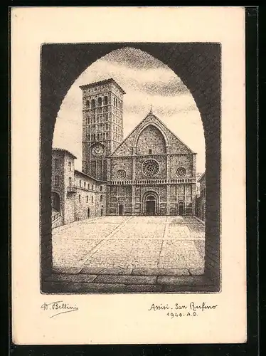 Künstler-AK Assisi, San Rufino