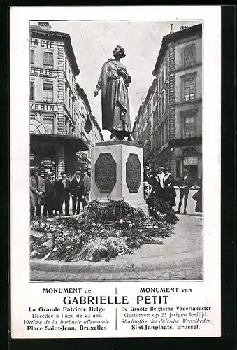 AK Brüssel / Bruxelles, Monument de Gabrielle Petit