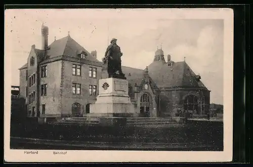 AK Herford, Ansicht Bahnhof