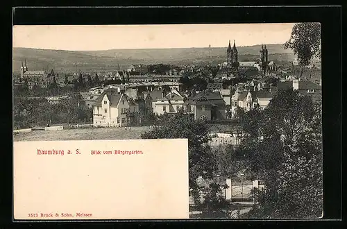 AK Naumburg a. S., Blick vom Bürgergarten