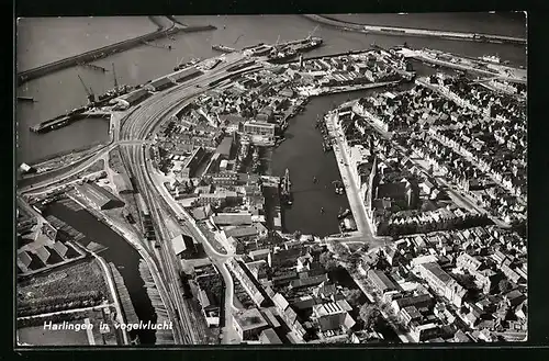 AK Harlingen, Teilansicht aus der Vogelschau