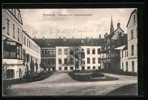 AK Flensburg, Hofansicht der Diakonissenanstalt