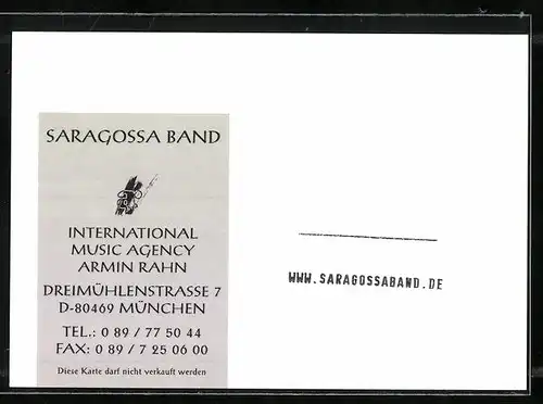 AK Musiker der Saragossa Band, original Autograph