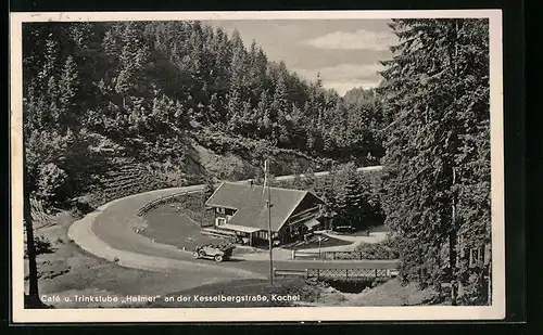 AK Kochel, Cafe und Trinkstube Helmer an der Kesselbergstrasse