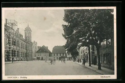 AK Parchim i. Mecklbg., Partie vom Schuhmarkt