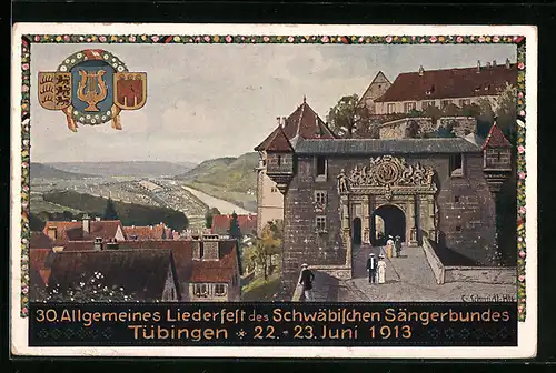 Künstler-AK Tübingen, 30. Allgemeines Liederfest des Schwäbischen Sängerbundes 1913