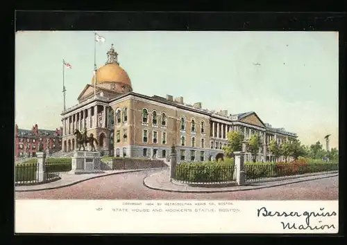 AK Boston, MA, State House and Hooker`s Statue