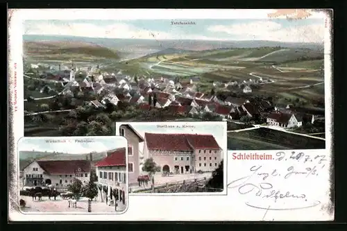 AK Schleitheim, Totalansicht, Gasthaus z. Frohsinn, Gasthaus z. Krone