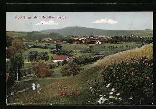 AK Rochlitz, Generalansicht mit dem Rochlitzer Berge