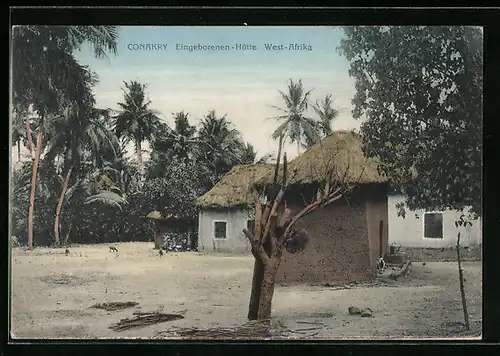 AK Conakry, Eingeborenen-Hütte