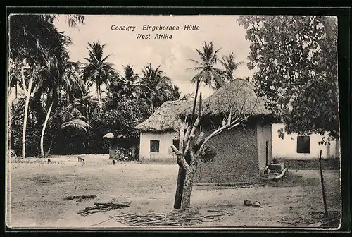 AK Conakry, Eingeborenen-Hütte