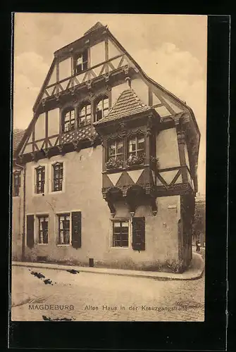 AK Magdeburg, altes Haus in der Kreuzgangstrasse