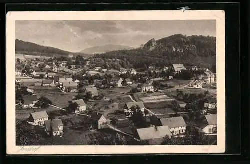 AK Kurort Johnsdorf, Ortsansicht aus der Vogelschau