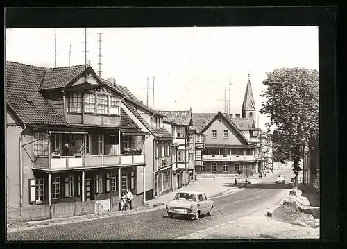 AK Bad Suderode /Ostharz, Brinkstrasse mit Kirche