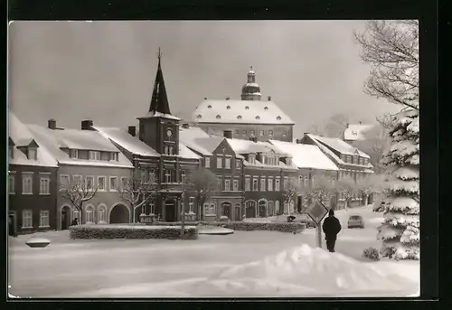 AK Frauenstein, Platz des Friedens im Winter