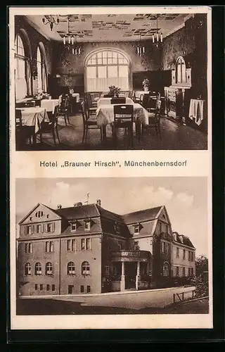 AK Münchenbernsdorf, Hotel Brauner Hirsch von Ernst Dreher
