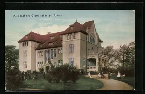 AK Hamburg-Altona, Missionsheim Othmarschen mit Garten