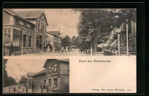 AK Kaltenkirchen, Strassenpartie und Geschäftshaus von Ernst Hohn