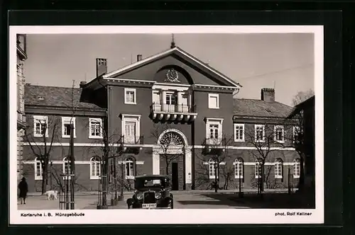 AK Karlsruhe i. B., Blick auf Münzgebäude