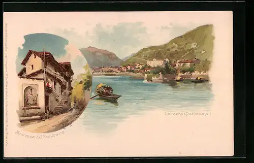 Lithographie Locarno, Panorama, Madonna del Santuario