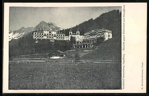 AK Engelberg, Parkhotel Sonnenberg, Aussicht gegen Widderfeld und Nünalphorn