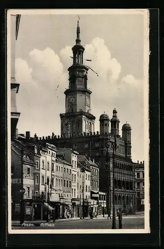 AK Posen / Poznan, Vor dem Rathaus