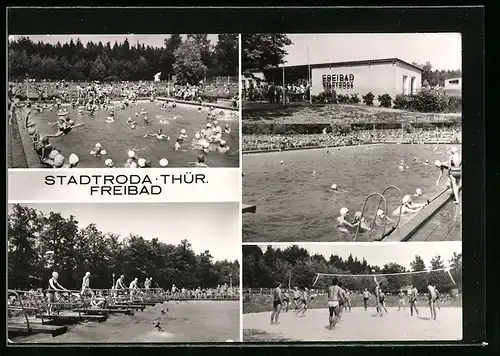 AK Stadtroda /Thür., Freibad, Volleyballfeld