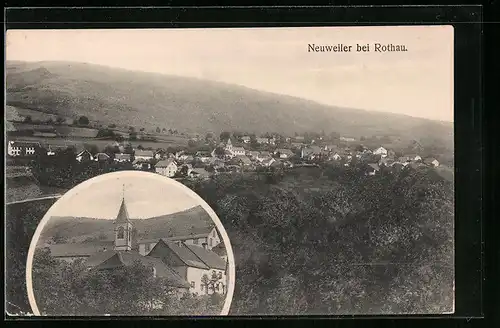AK Neuweiler bei Rothau, Teilansicht mit Kirche