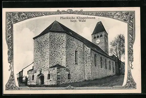 AK Klingenbrunn /bayr. Wald, Blick auf Kirche