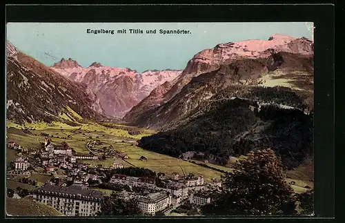 AK Engelberg, Ortspartie mit Titlis und Spannörter