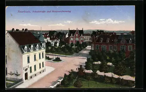 AK Saarlouis, Schulstrasse und Hohenzollernring