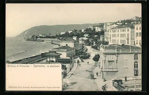 AK Sanremo, Riviera di Ponente, la Stazione, Bahnhof