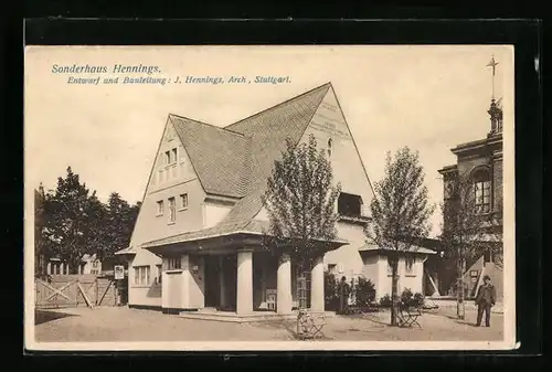 AK Stuttgart, Bau-Ausstellung 1908, Sonderhaus Hennings