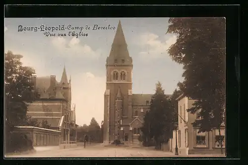 AK Beverloo, Bourg-Leopold-Camp de Beverloo, vue sur l`Eglise