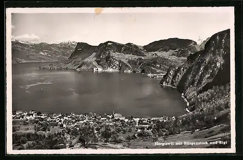 AK Hergiswil, Teilansicht mit Bürgenstock und Rigi