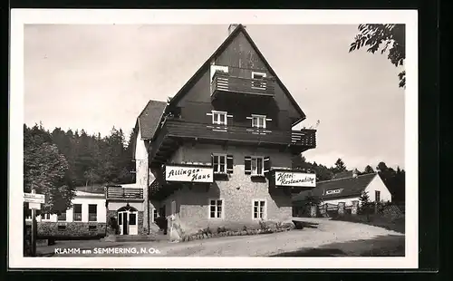 AK Klamm am Semmering, Hotel-Restaurant Allinger-Haus