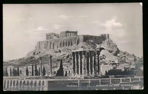 Relief-AK Athènes, Acropole et Temple de Jupiter