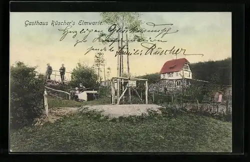 AK Lucklum, Gasthaus Rüschers Elmwarte mit Umgebung