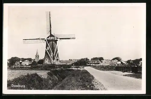 AK Domburg, Panorama met Molen