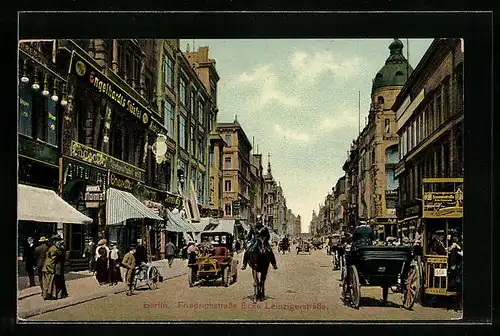 AK Berlin, Friedrichstrasse, Ecke Leipzigerstrasse