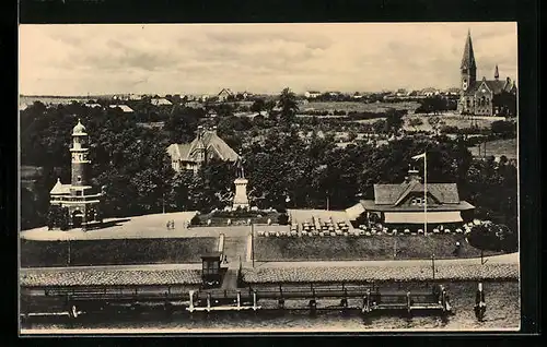 AK Kiel-Holtenau, Restaurant-Cafe Wartehalle und Umgebung aus der Vogelschau