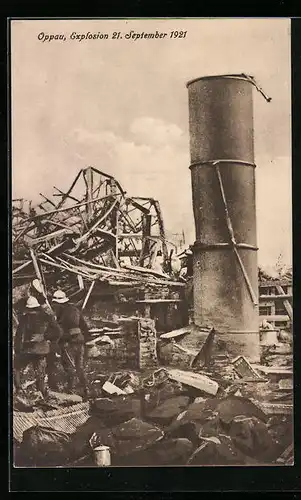 AK Oppau, Explosion 1921, Zerstörte Ortspartie