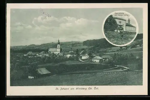 AK St. Johann am Wimberg, Restaurant auf dem Hannsberg, Ortsansicht