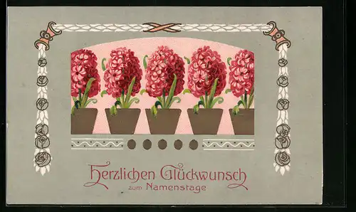 AK Glückwunsch zum Namenstag, Blumen