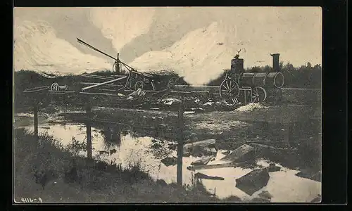 AK Neuengamme-Kirchwärder bei Bergedorf, Die Entzündung von Erdgas 1910, Explosion