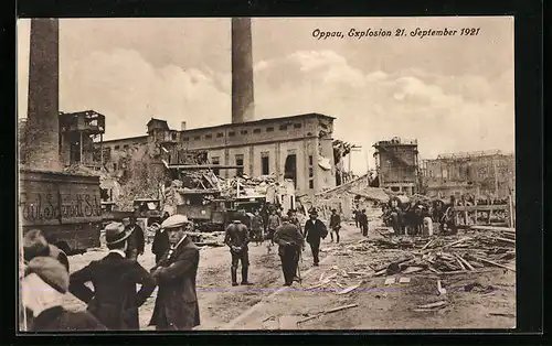 AK Oppau, Explosion 1921, Zerstörte Ortspartie