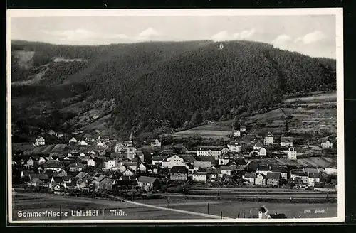 AK Uhlstädt i. Thür., Ortsansicht mit Kirche