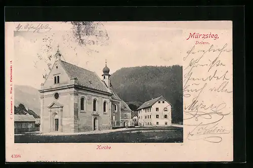 AK Mürzsteg, Blick auf eine Kirche