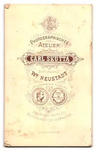 Fotografie Carl Skutta, Wr. Neustadt, Bahngasse 27, Junge Dame im Kleid mit Kragenbrosche