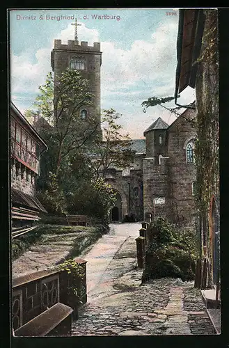 AK Eisenach, Dirnitz und Bergfried der Wartburg